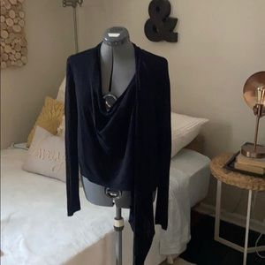 Karen Kane Black yoga Wrap Cardigan